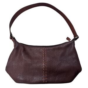Y2K Fossil Chocolate Brown Soft Pebbled Leather Hobo Shoulder Bag 75082 VTG 1954
